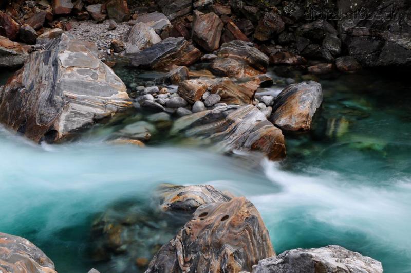 Blu, rapida, acqua, Ticino, Verzasca, Maggia, Brione,  Lago Maggiore, cielo, inverno, cascata, foresta