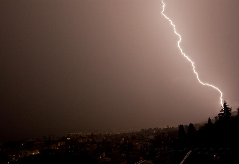 Temporale, fulmine, luce, fotografia