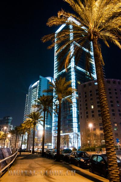 Libano, Beirut,  fotografia notturna, skyline