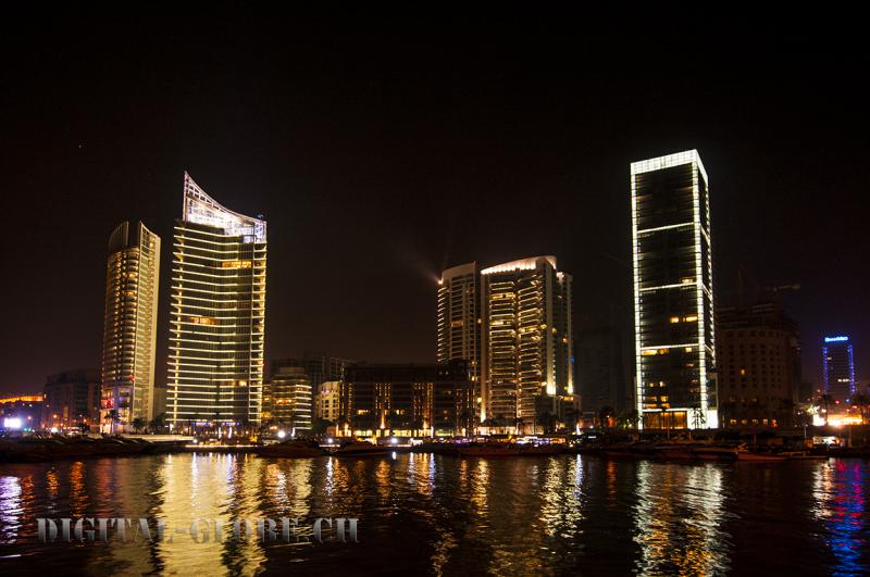 Libano, Beirut,  fotografia notturna, skyline